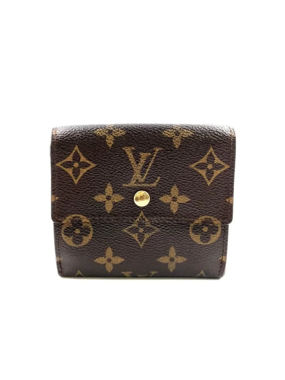 Louis Vuitton Porte Monet Billets Cult Cles Monogram Leather Brown Trifold